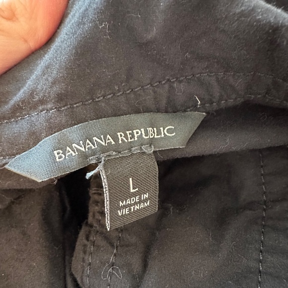 Banana Republic Black Cotton Poplin Snap Front Jumpsuit | Size Large - Picture 4 of 5